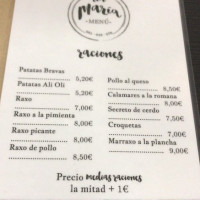 Bocateria Tia Maria menu