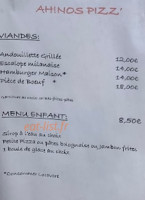 Ah! Nos Pizz' menu