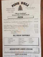 Pine Provisions menu
