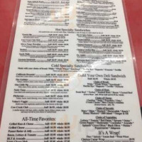 Cow Creek Mercantile menu