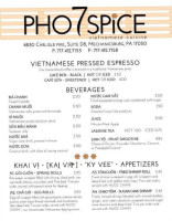 Pho 7 Spice menu