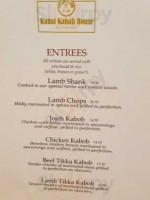 Kabul Kabab House menu