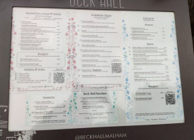 Beck Hall menu
