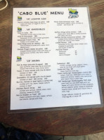 Cabo Dolphins Lounge menu