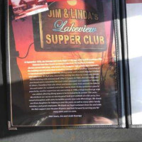 Jim And Linda's Lakeview Supper Club menu