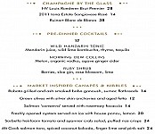 O Bar and Dining menu