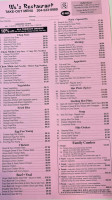 Wu's Restaurant menu
