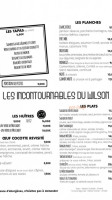 Le Taratata menu