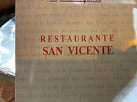 Cafeteria San Vicente menu
