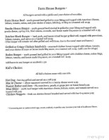 Waltz Creamery Farm House Cafe menu