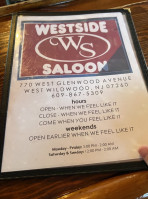 Westside Saloon menu