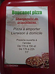 Boucanet Pizza menu