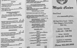Maple Cedar Syrian Kitchen menu