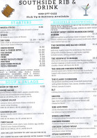 Southside Rib Drink D's Lounge menu