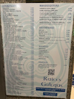 Raices Galegas menu
