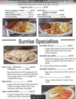 Sunrise Cafe menu