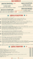 Creperie L'atelier Artisan Crepier Mabillon menu