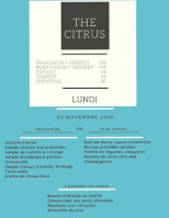 The Citrus restaurant menu