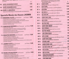 China-Restaurant Jasmin menu