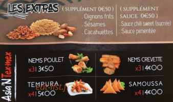 Jap N Thaï menu