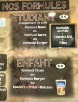 Kebab La Pause menu