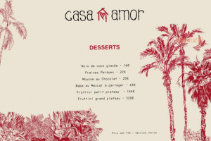 Casa Amor menu