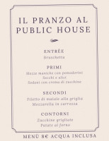 Public House menu