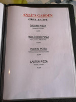 Anne's Garden Grill Cafe menu