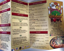 Gearhart Bowl Fultano's Pizza menu