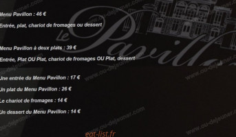 Le Pavillon CG menu