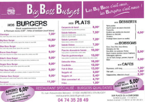 Big Boss Burger menu