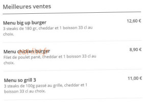 Kydam Burger menu
