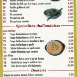 Au Soleil D'asie menu