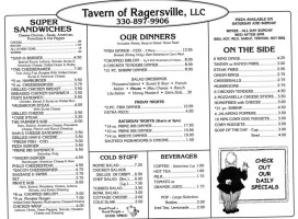 Tavern Of Ragersville menu