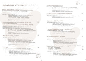 La Fromagerie menu