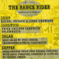 Range Rider Tavern menu