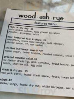 Wood Ash Rye menu