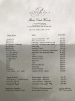 Bartlett Maine Estate Winery menu