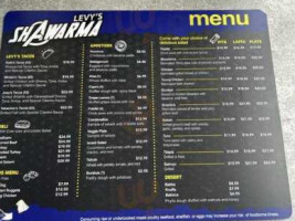 Levy's Shawarma menu
