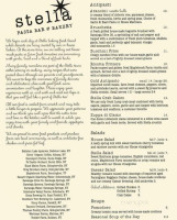 Stella Pasta Bakery menu