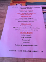 Clap De Faim menu
