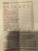 Sunny's Pizza menu