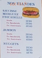 Stop Frite menu