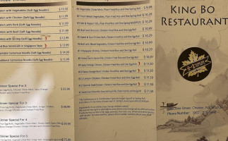 King Bo Chinese Restaraunt menu