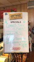 Driftwood Deli Sub Shop menu