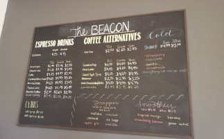 The Beacon Coffee Pizza menu