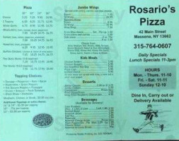 Rosario's Pizzeria menu