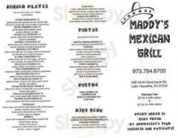 Maddy's Mexican Grill menu