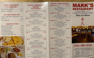 Mark's menu