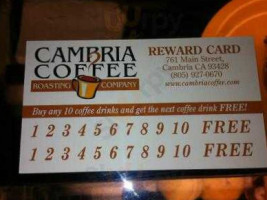 Cambria Coffee Den Roasting Co food